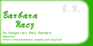 barbara macz business card